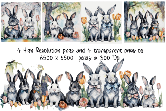 Adorable Easter Bunnies with Tulips: A Designer's Delight