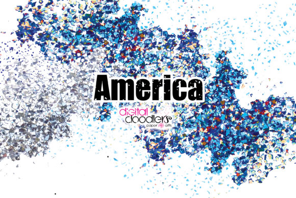 America Patriotic Digital Glitter: Five Textures for Your Projects
