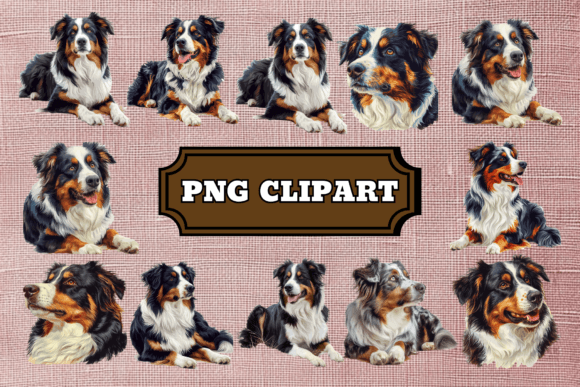 Australian Shepherd Dog Clipart Bundle for Creative Projects