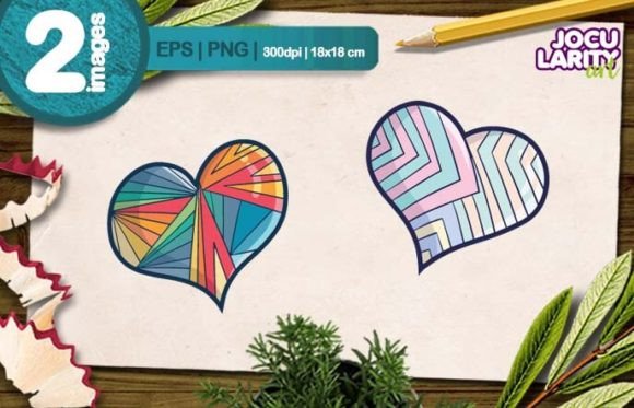 Cool Heart with Sharp Pattern Cartoon: A Designer's Asset