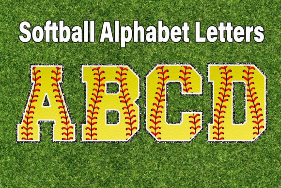 Crafting Dynamic Brand Assets with Softball Alphabet Font Sport Day Glitter