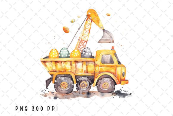 Dump Truck Construction Easter Eggs PNG: A Unique Design Asset