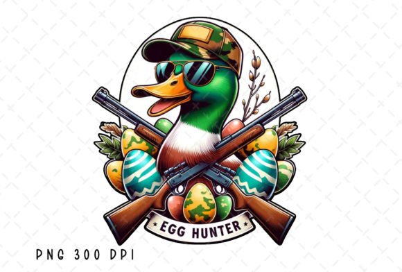 Egg Hunter Duck Kids Easter Hunting PNG: A Playful Design Asset