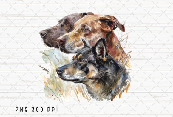 Hunting Dogs Watercolor Sublimation: Artistic Flair for Your Projects