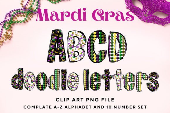 Mardi Gras Doodle Alphabet Letters: A Festive PNG Toolkit