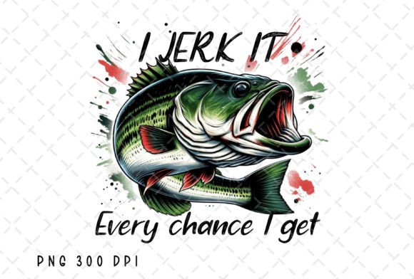 Mastering the Water: The Jerk It Bass Fishing Fisherman PNG