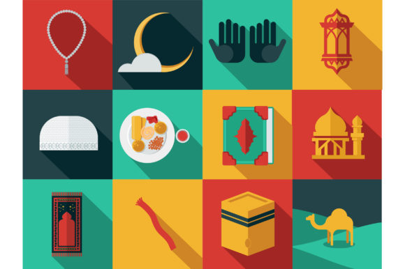 Modern Flat Ramadan Icon Set: Design Essentials