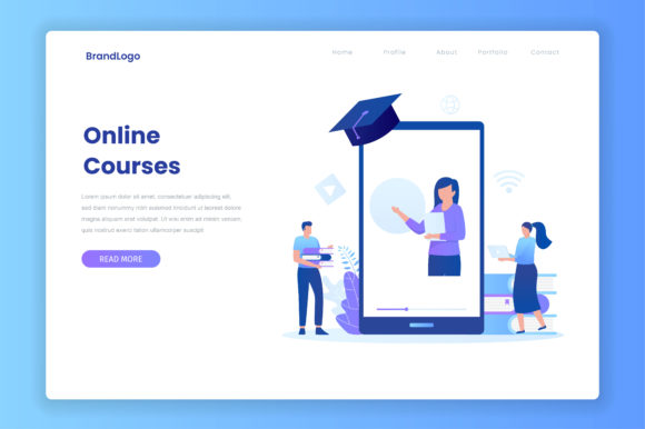Online Courses Illustration Concept: A Visual Guide