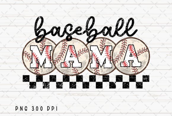 Retro Baseball Mama Checkered: The Ultimate Game Day Graphic