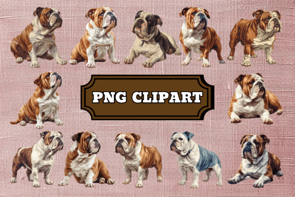 Unleashing Creativity: The English Bulldog Dog Clipart Bundle